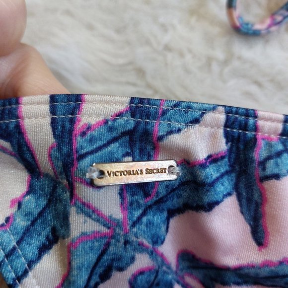 Victoria's Secret Women's Blue Tropical Leaf Strapless Bikini and Tankini Set S - Picture 7 of 7